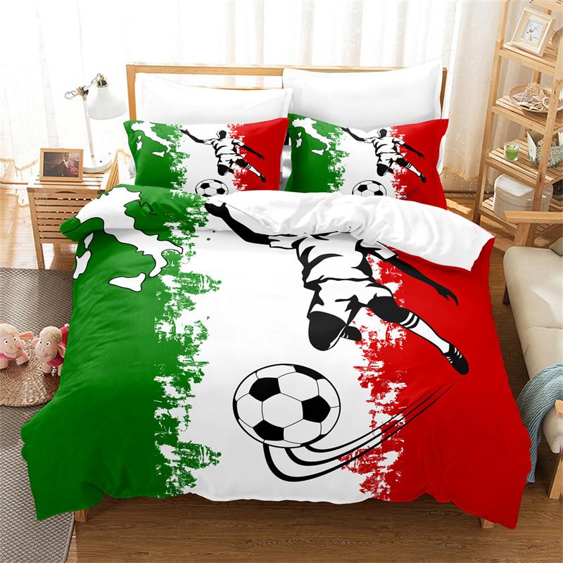 Sports Bed Ensemble Athletic Sports Bed Cover 3d Fashion Design Young Boys Quilt Cover Queen Size Bed Cover Package Bedding Sets