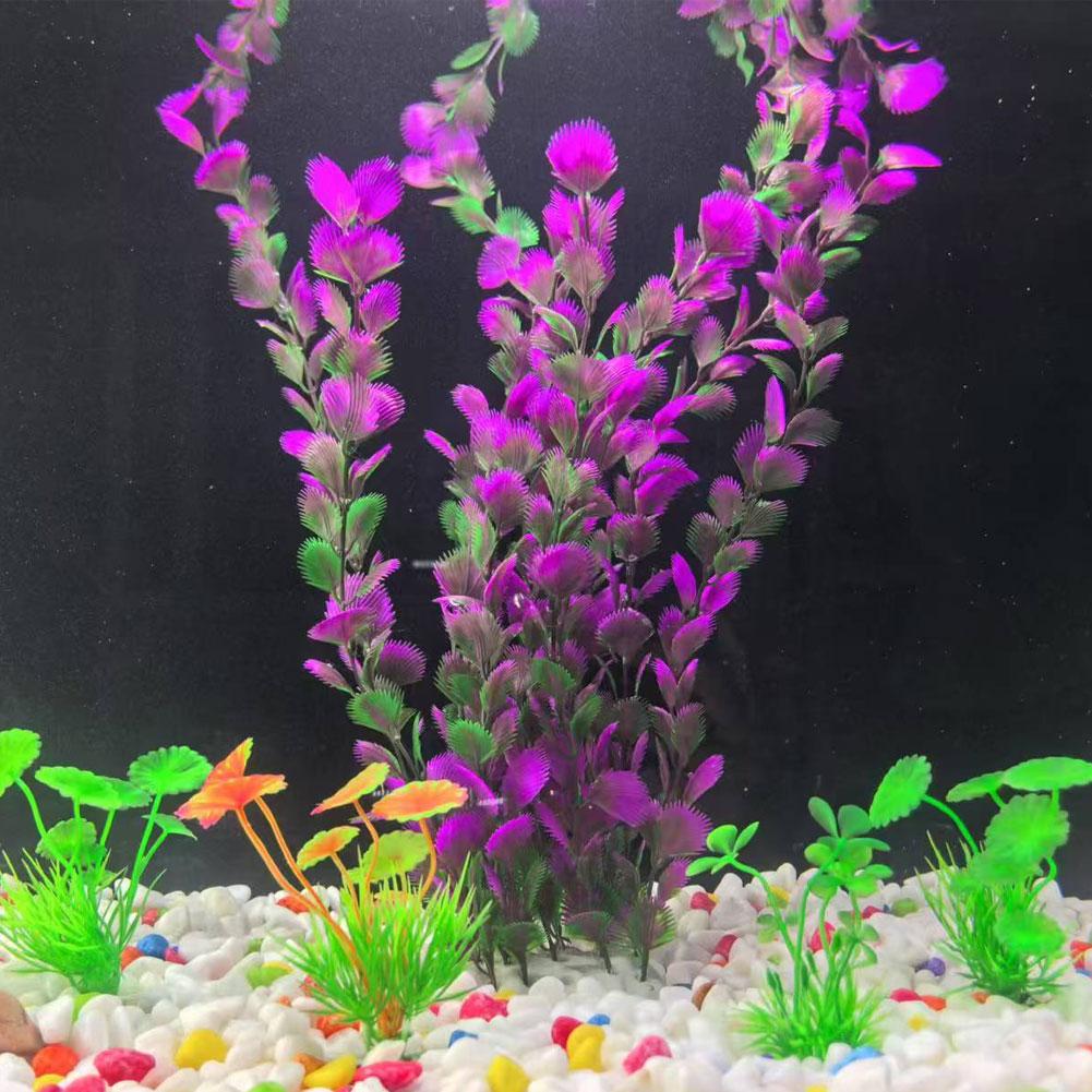 38cm Aquarium Plastic Plants Soft Artificial Fish Tank Decor Low Maintenance for Freshwater/Saltwater Tank Aquascaping Ornament