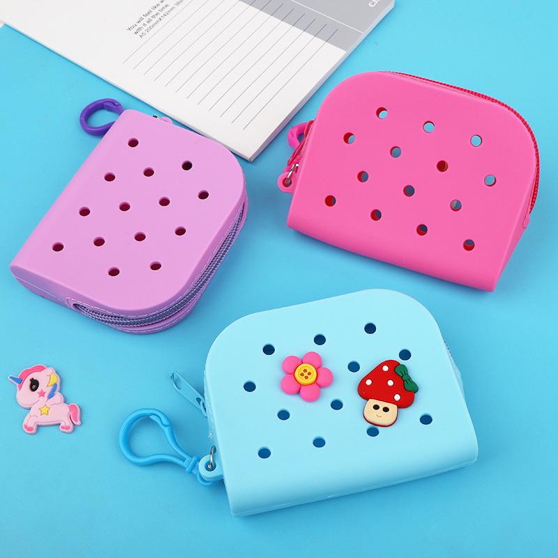 Cartoon Solid Color Silicone Hole Bags And Coordinates Cute Waterproof Bags