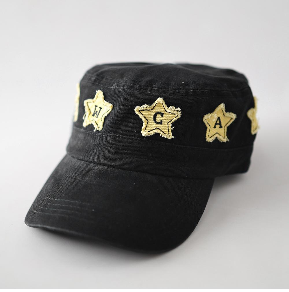 Fashion Hat appliqué faux edge five-pointed star letter embroidered baseball cap, trendy versatile niche casual sun hat for men and women