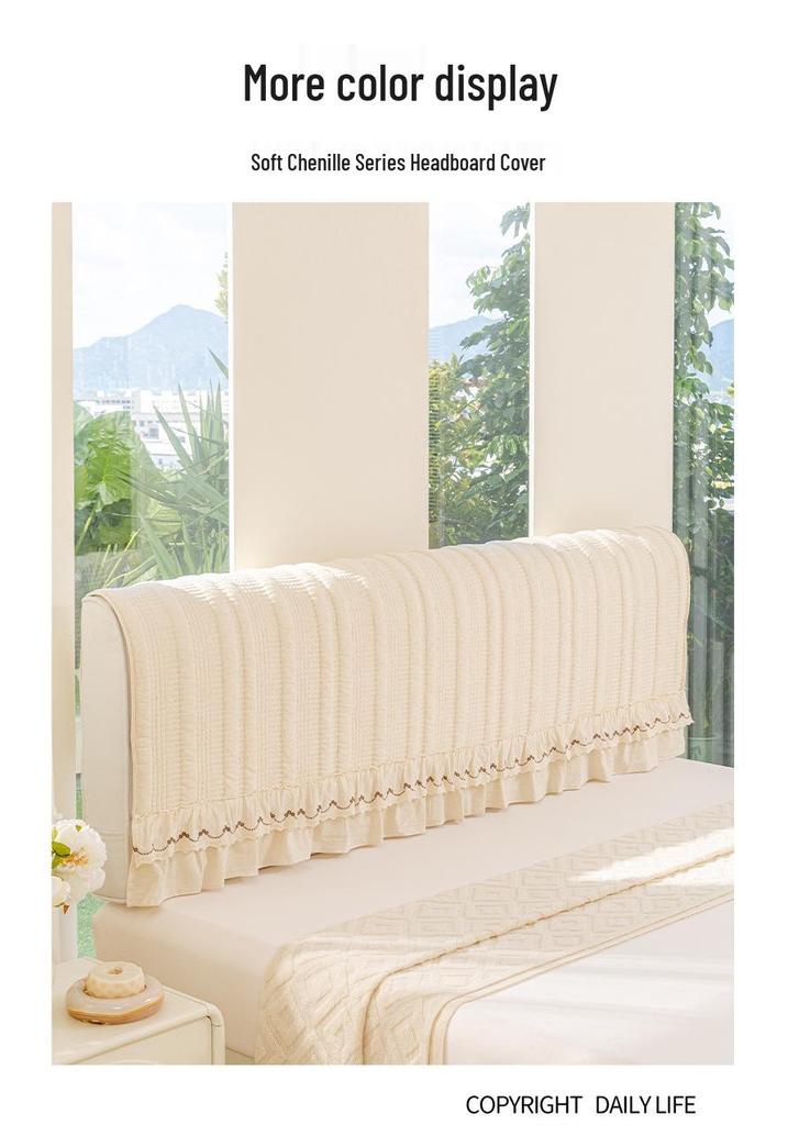 New Style All-Season Cotton-Linen Bedside Skirt Cover - Non-Slip, Luxurious & Light