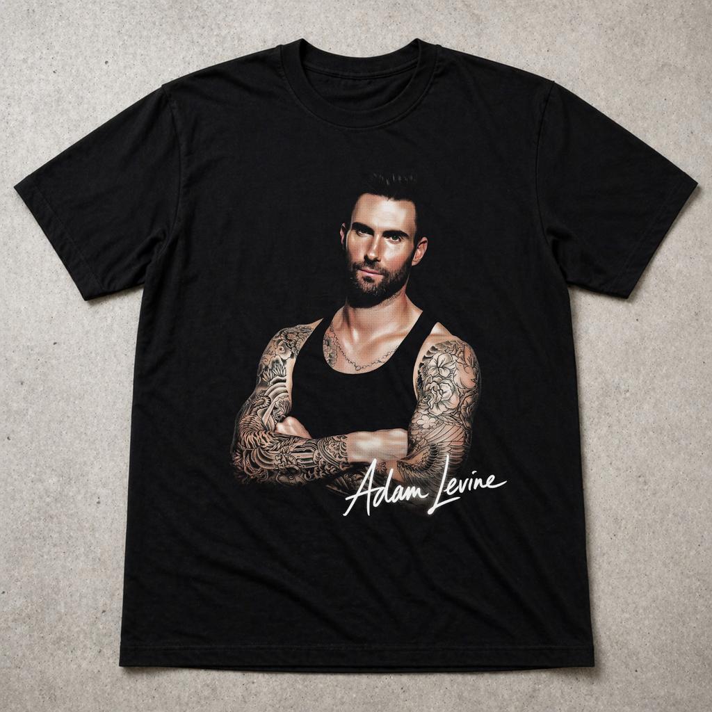 Adam Levine T Shirt Tattoo Graphic Tee Maroon 5 Pop Music Adults Kids