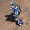 Novel Engagement Ring Exquisite Creative Vivid Three Butterflies