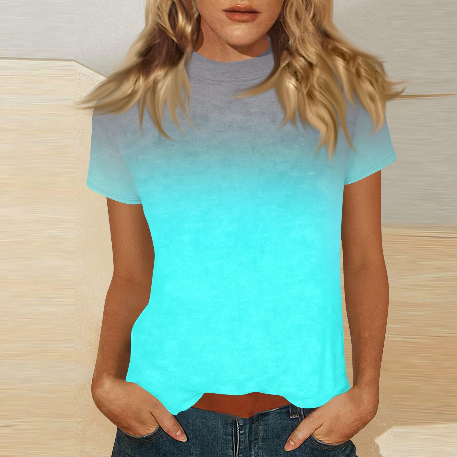 

Women s Mock Neck Short Sleeve Printed Top XXL