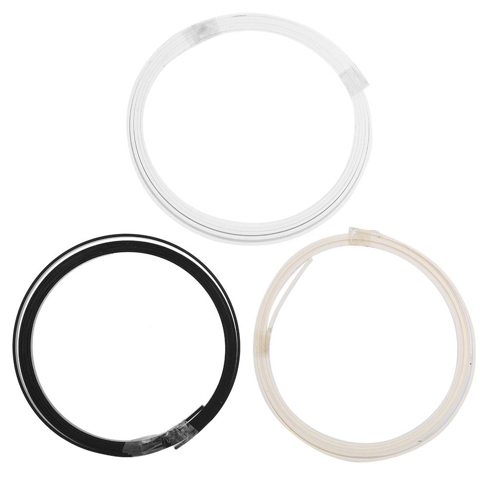 3 Pcs Purfling ABS Plastic Guitar Binding Strip Decorative Guitar Strip 1610x5x1.5mm