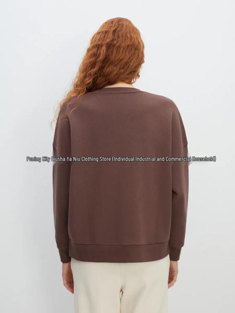 American Style Eiffel Tower Print Oversize Hoodie for Women - Autumn/Winter Round Neck Pullover