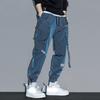 Dünne Streetwear Casual Hose Herren Bänder Harem Jogginghose Männlich Slim Fit Frühling Cargohose Mehrere Taschen Damen Hose