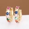 Elegant Women's Hoop Earrings with Colored Zirconia - Versatile, Simple, and Exquisite Style, Internet Celebrity-Inspired Ear Cuffs