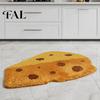 Fluffy Imitation Cashmere Rug Croissant Bath Mat, Non-slip Absorbent Soft Bathroom Rug, Decorative Cheese Monstera Leaf Machine Washable Area