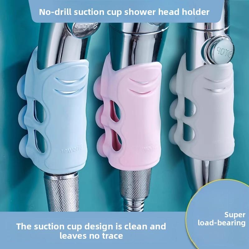 Silicone Shower Head Bracket, No Need for Drilling, Suction Cup, Movable Flower Drying and Fixing Magic Hanging Rack