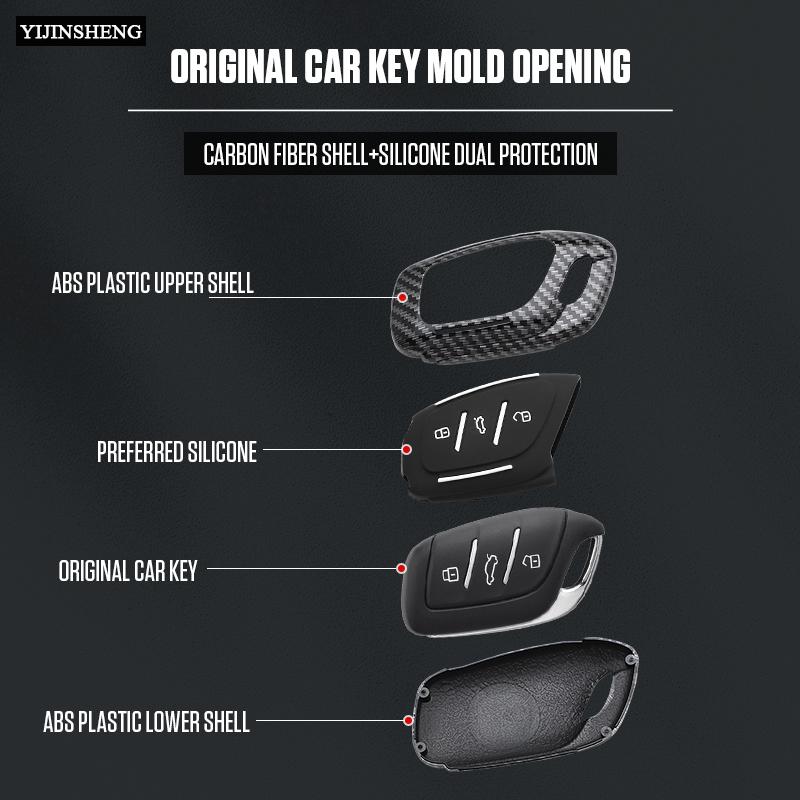 3 Button Carbon Style Abs Car Key Case Cover Fob For Mg 4 Mg4 Ev Mg Hs Gt Zs Ev Zx Mg5 Mg6 For Roewe Rx3 Rx5 Rx8 Erx5 I6 I5