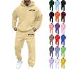 Trendy Unisex Plus Velvet Hooded Sweatshirt Set