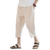 Summer Men's Casual Imitation Linen Seven Quarter Pants, Thin Solid Color Cut Pants, Fashionable Hip-hop Street Sports