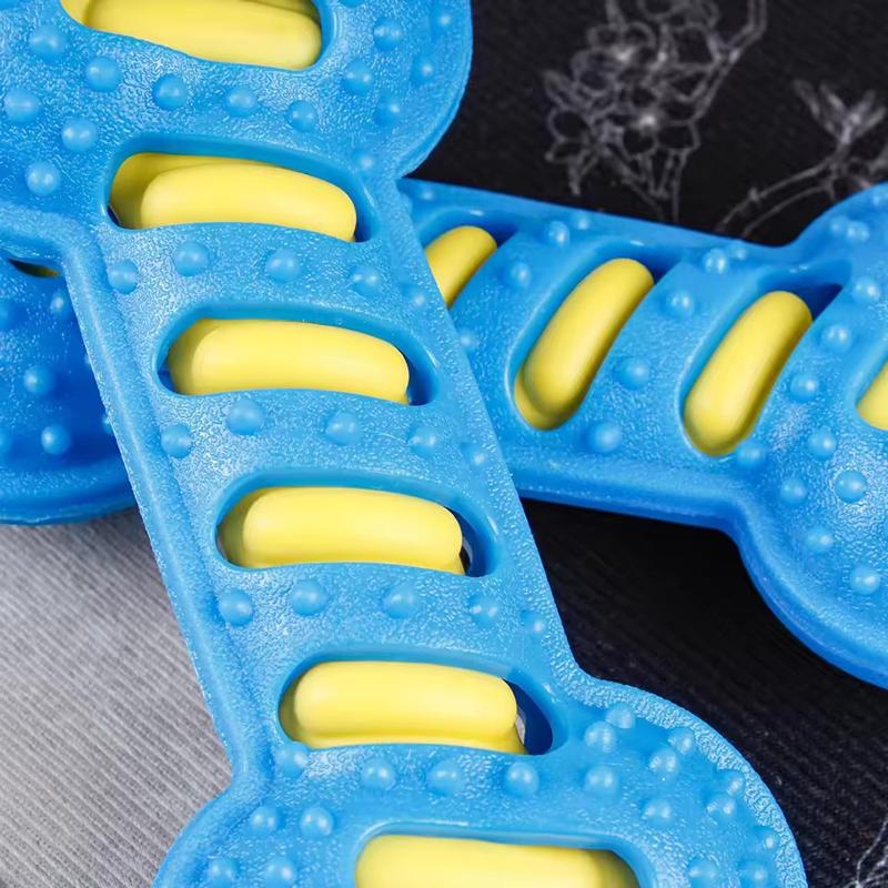 Dog Toy Bite-Resistant Molar Rod Interactive Training Dog Toy Rubber Sound Squeaky Bone Shape Pet Supplies