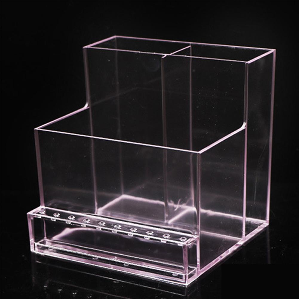 Plastic Nail Bits Grinder Storage Rack Transparent 3 Row 10 Holes Empty Machine Organizer Drill Machine Organizer Stand Display