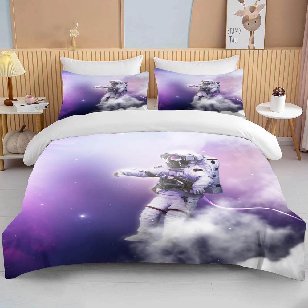 10 Sizes Space Astronaut Bedding Set Queen King Single Cartoons Duvet Covers with Pillowcase Bed Cover Sets for Boys Girls