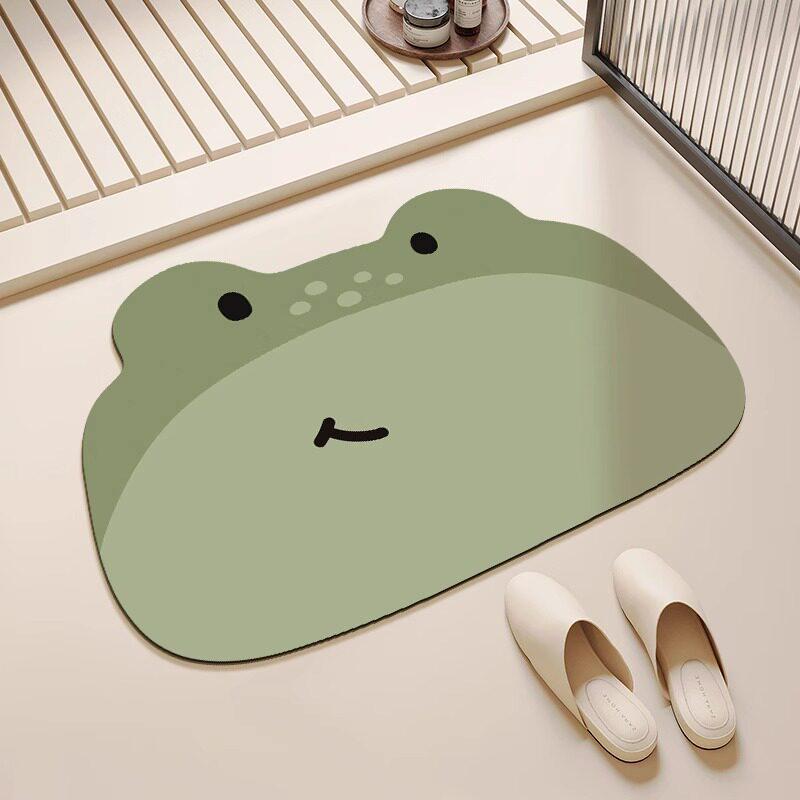 Dirt-Resistant Quick-Dry Non-Slip Cartoon Bathroom Mat with Diatomaceous Earth Water Absorption