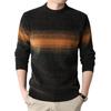 Sweater Men's Striped Color-blocking Bottoming Sweaters Round Neck Thickening Middle-aged Men's Chenille Warm Clothes Winter