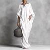 European and American Holiday Style Solid Color Loose Long-sleeved Dress Seaside Beach Skirt