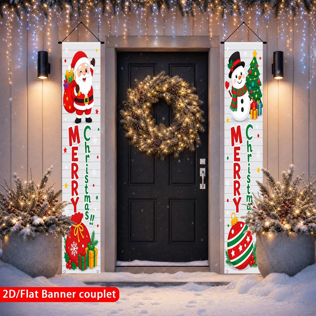 2pcs Christmas Cartoon Door Couplet 12x70.8in