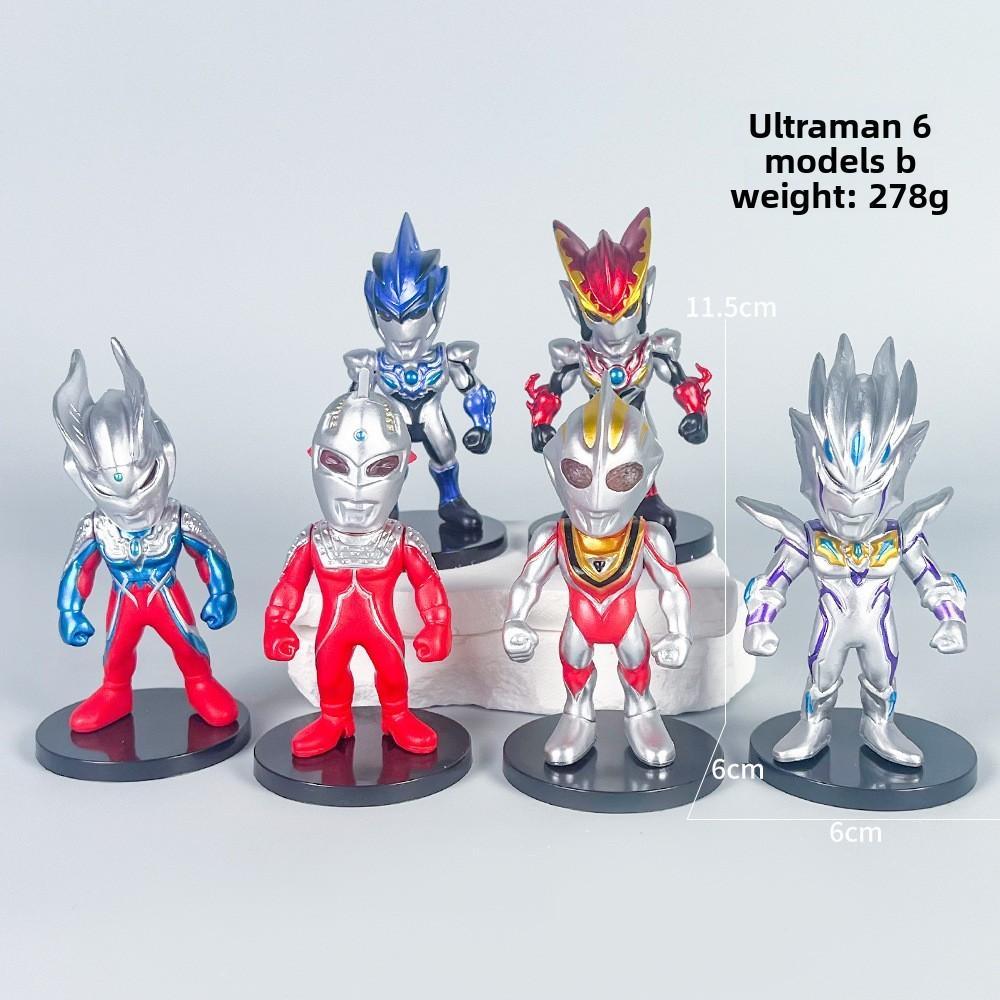 Ultraman Cartoon Character Mini Model Ornament Six Pieces Set For Desktop Decor