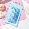 8Pcs Stationery Set with Pencils, Ballpoint Pens, Erasers and Pendants. 5 Styles Optional for Writing and Decorating.