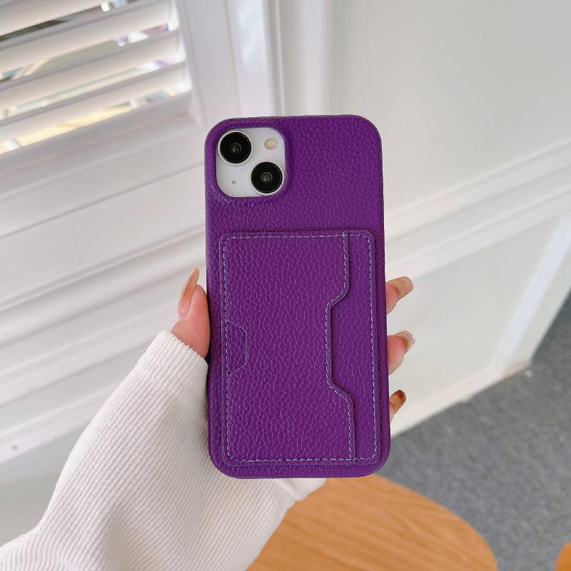 Luxury Solid Color Left Right Wallet Card Slot Hard PC Phone Case For iPhone 16 Pro Max E 14 11 12 13 15 Pro Max Mini Back Cover