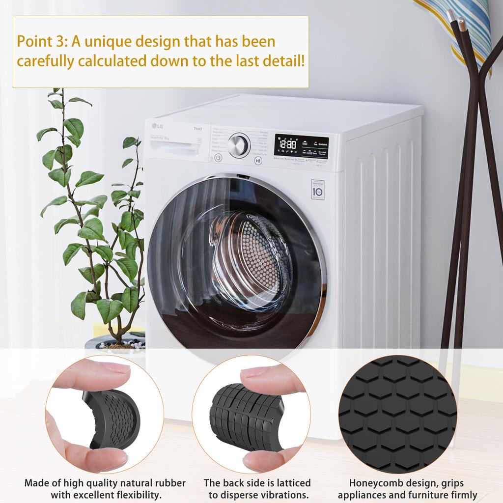 8PCS Anti Vibration Feet Pad Rubber Mat Anti Slip Silent Dampers Stand Universal Washing Machine Refrigerator Furniture Foot Pad