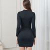 Smal passform Puffärm Bodycon-klänning - Sexig Mellanlång Långärmad