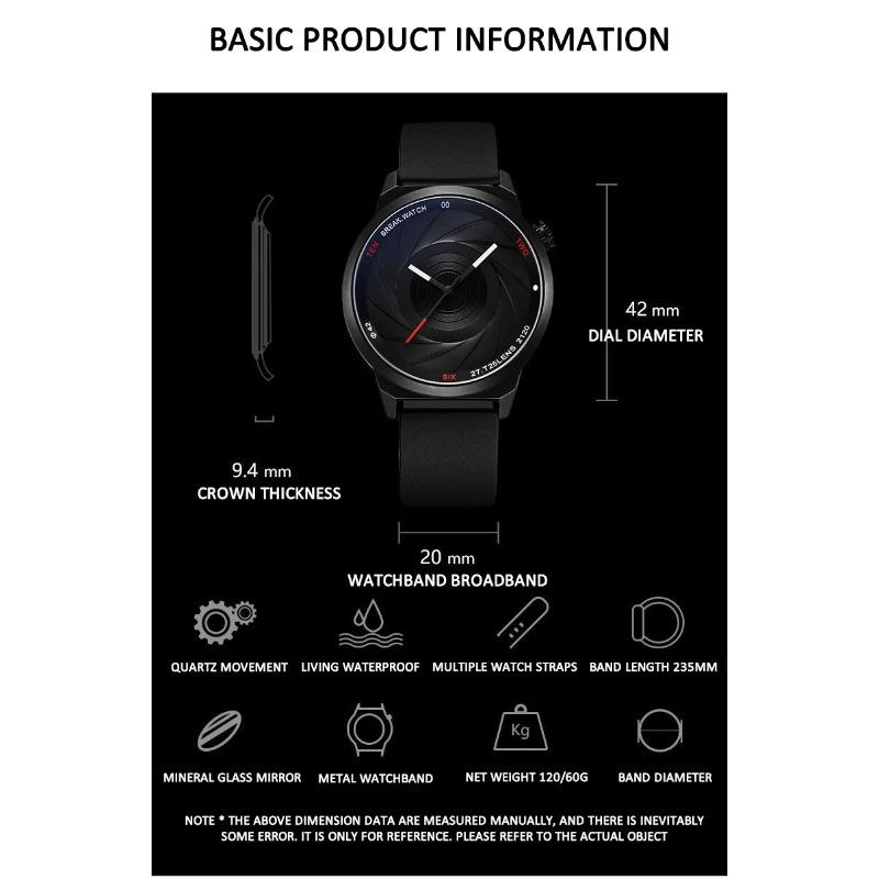 UTHAI CQ175 Spiral Pattern Men's Watch Personality Trend Sports Quartz Watch Leather Strap Life Waterproof