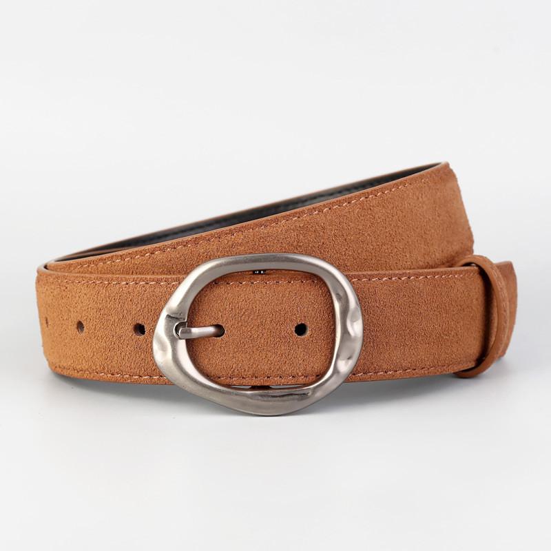 Trendy Cowhide Womens Belt With Metal Clasp For Fashionable Casual Outfits