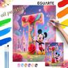 Mickey Mouse Letter T Rose Flower Oil Painting Kit, Handmade Diy Painting Home Wall Decoration, Romantic Fairy Tale Castle Art Decor