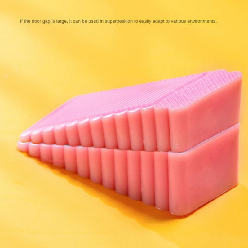 Silicone Door Stopper Reusable Shock Absorbent Block Wedge Doorstops Door Handle Stopper Home Office Door Anti-collision Stopper