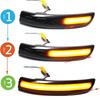 2x LED Dynamic Side Mirror Blinker Light Turn Signal Lamps for Ford Kuga Ecosport C-Max Focus MK3 Car Exterior AccessoriesTurn Signal 2