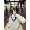 Women's American Retro Plaid Zipper Hooded Sweatshirt - Patchwork Autumn/Winter Casual Loose Cardigan Jacket.
