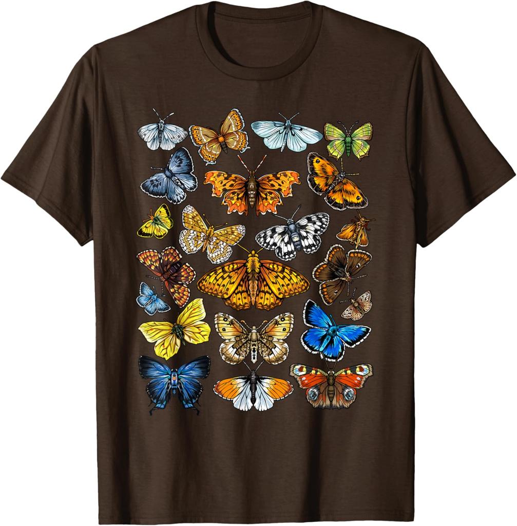 Butterfly Collection Graphic Tee Men Women Casual Short Sleeve Crewneck T-Shirt