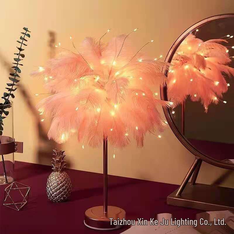 Romantic Feather Night Lights for Bedroom, Birthday, and Live Stream Ambiance