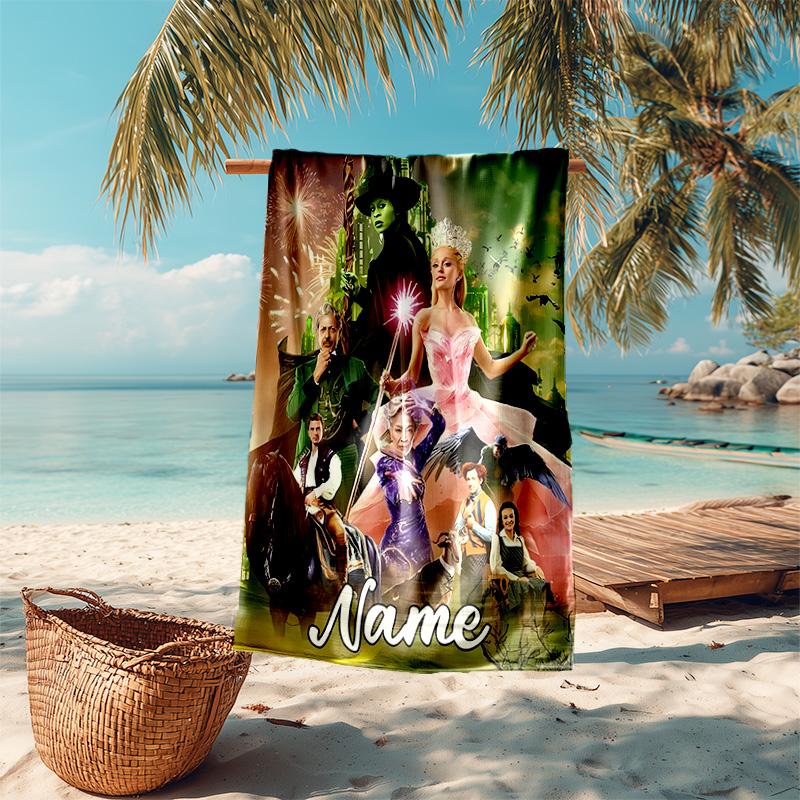 Personalized customized proof beach towel with Wicked pattern - soft, absorbent,quick-drying,perfect swimming,camping&bathing