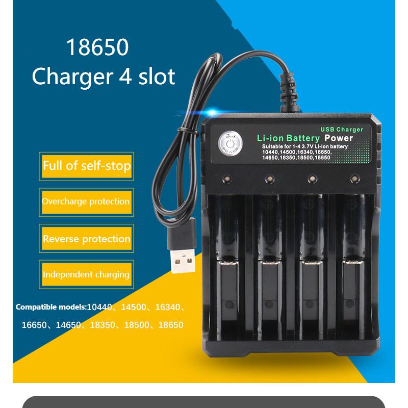 3.7V 18650 Ladegerät Li-Ionen-Akku USB Unabhängiges Laden Tragbar 18350 16340 14500 Akku