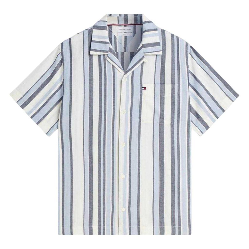 Tommy Hilfiger Mens Striped Short-Sleeved Shirt