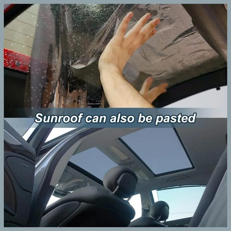 Car Window Sunshade Barrier Film Sun Protective Heat Blocking Transparent Privacy Shield PVC Material Easy Installation