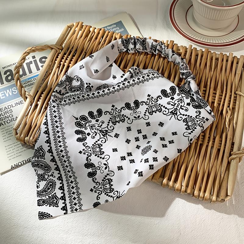 Ladies' Elastic Headband, Bohemian Style Headwear, Cashew Triangle Headscarf. Essential for Travel and Outdoor Cycling