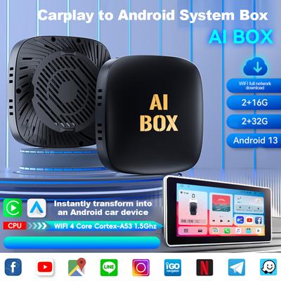 Android 13 Carplay Smart Ai Box Wireless Android Auto Built-in Store Support Netflix YouTube Upgrade Car Intelligent Systems