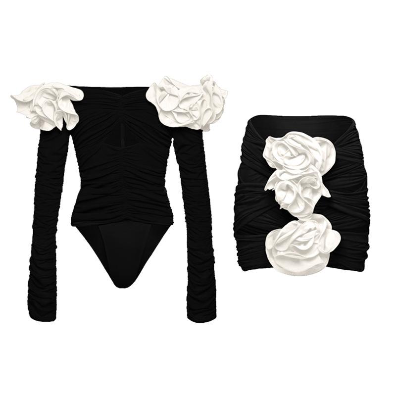 Sexy Flower One Piece Swimwear Brazilian Biquini Cut Out Swimwear Women Swimsuits High Leg Bodysuit Bathing Suit Monokini