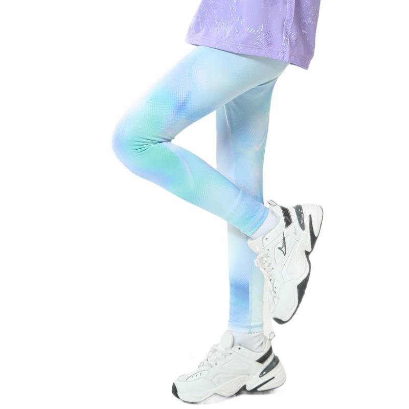 Girls' Lightweight Sun Protection Sports Suit - Short Sleeve Top & Elastic Yoga Shark Pants