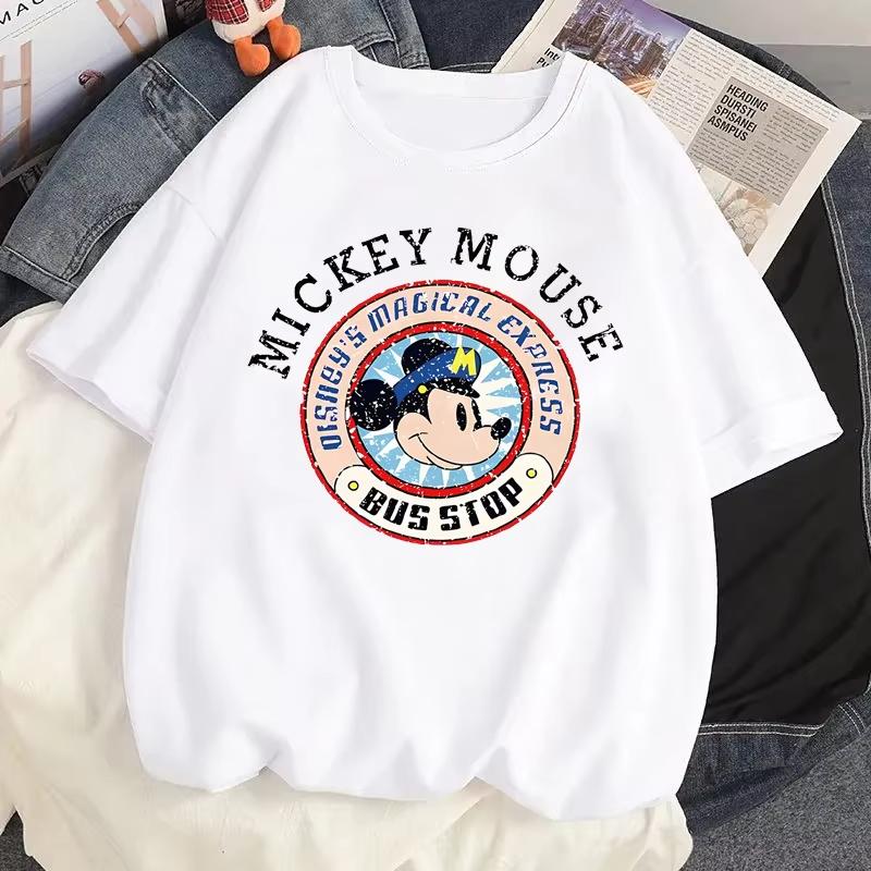 Creative Mickey Mouse Pattern Tshirt Tops Summer Unisex Casual Short Sleeves Streetwear T-shirts Tops Harajuku T Shirts