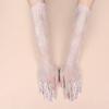 2pcs Stylish Long Arm Gloves Breathable Lace Gloves Stretchy Polyester Gloves for Evening Parties Weddings