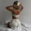 Sexy Silk Ruffle Camisole Pajama Set - Women's Two-Piece Nightwear