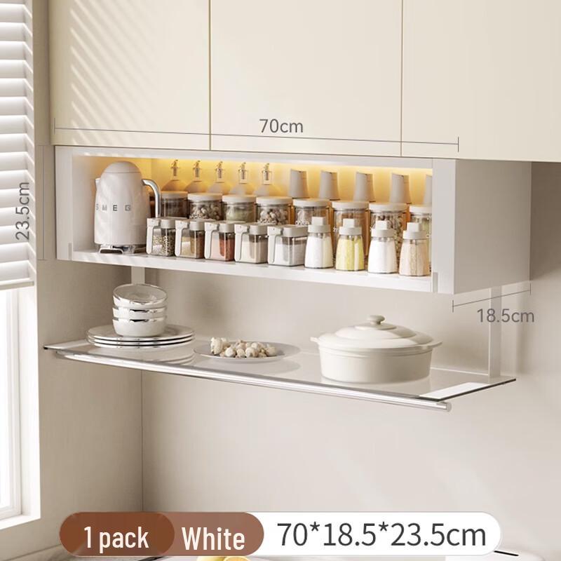 Modern Kitchen Under-Cabinet Storage Rack with Light