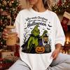Maglietta di Halloween del Grinch, Maglietta Mostro Verde Spettrale, T-Shirt Gatto Nero Zucca S-3XL